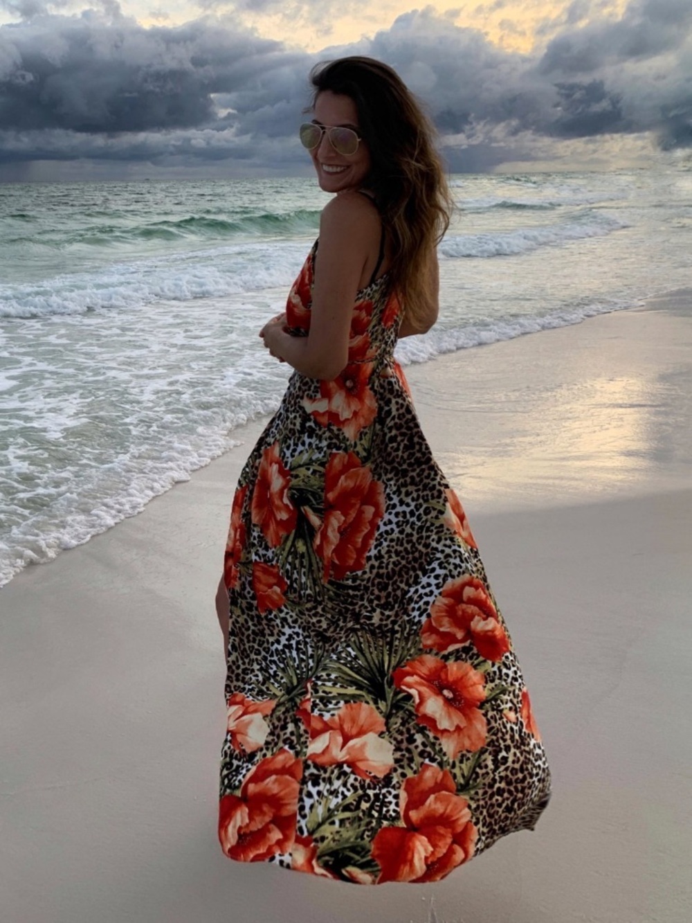 Venus Wrap Animal Print Floral Dress